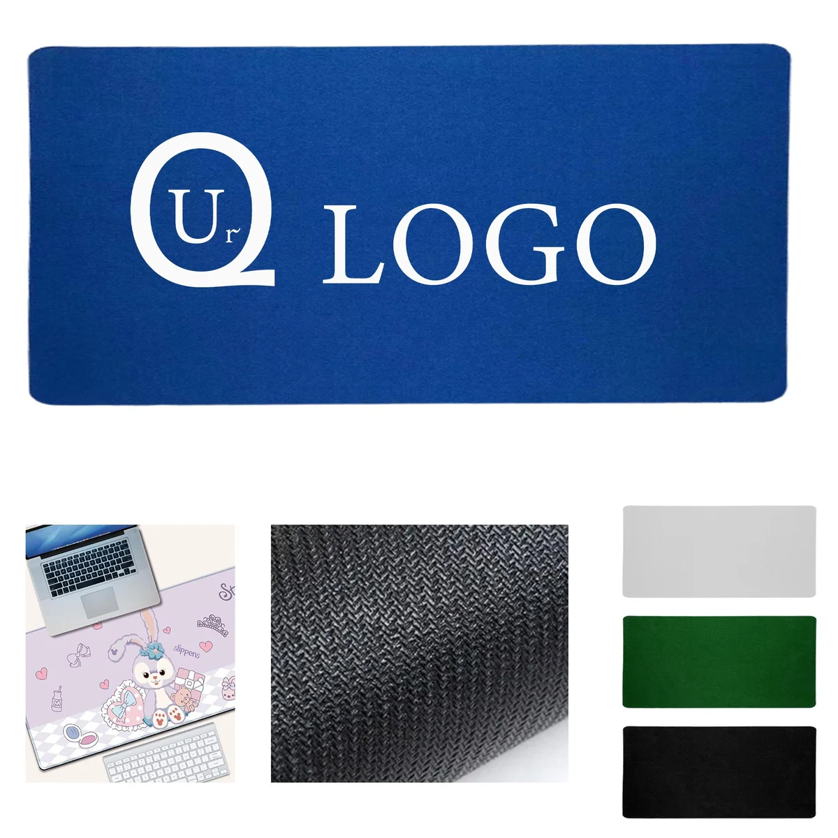 8.66 X 7.09 X 0.08 Inch Mouse Mat W/ Stitched Edges 1