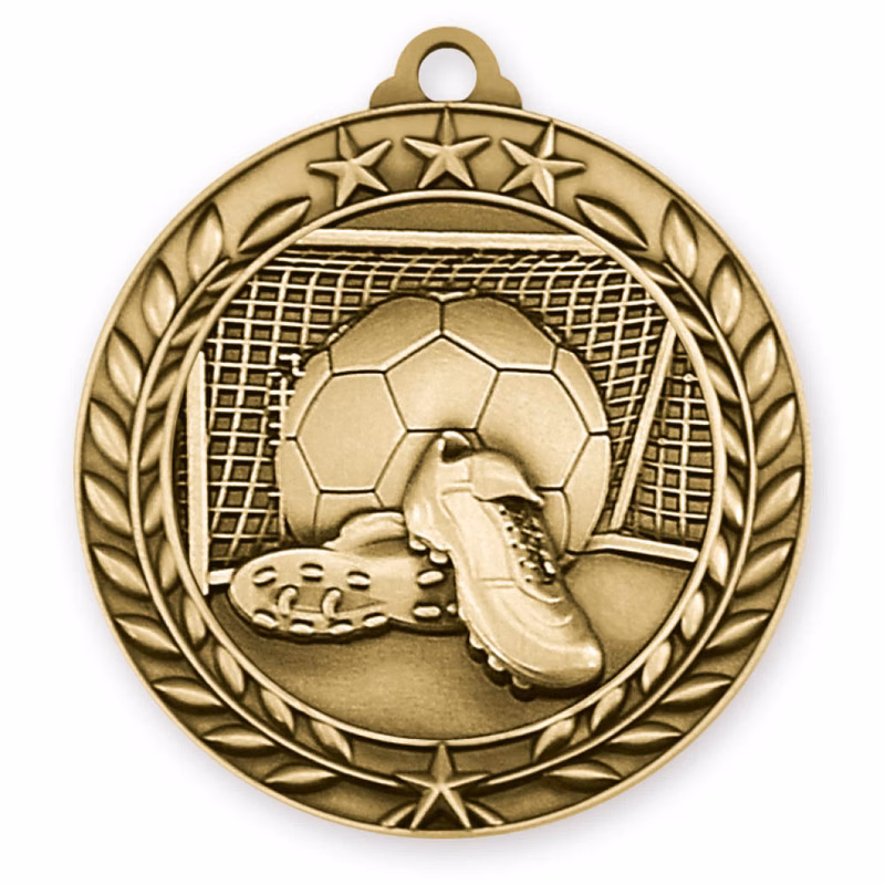 Soccer Wreath Award Medallion (1-3/4")