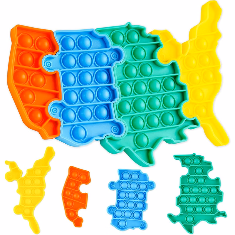 US Map Jigsaw Puzzles Silicone Push Pop Bubble