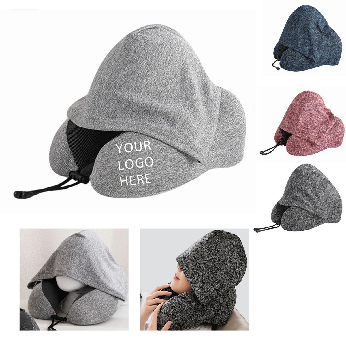 Travel U-Shaped Pillow with Hood Friendly Material 1