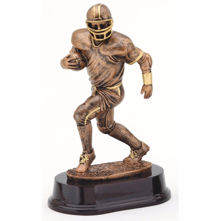 9" Tall Football Runner Figure Award Bronze