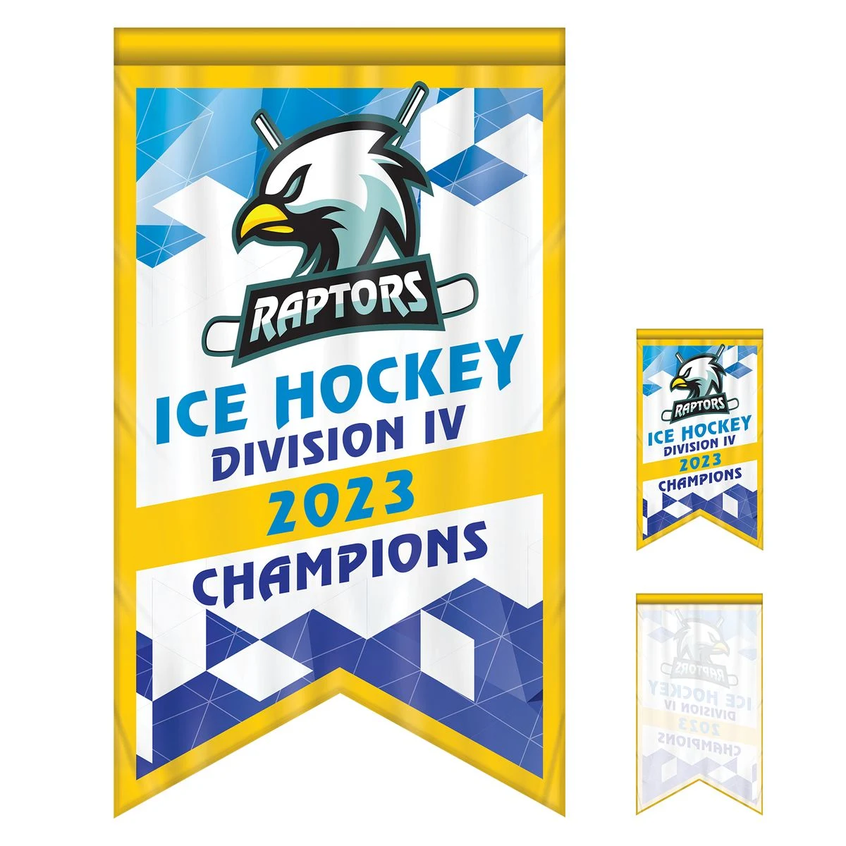 3' x 5' Championship Banner Single Sided Dove Tail Cut 1