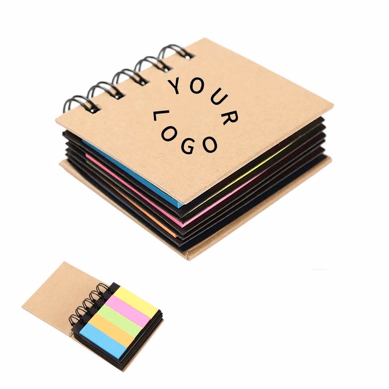 Compact Kraft Notebook with Sticky Markers