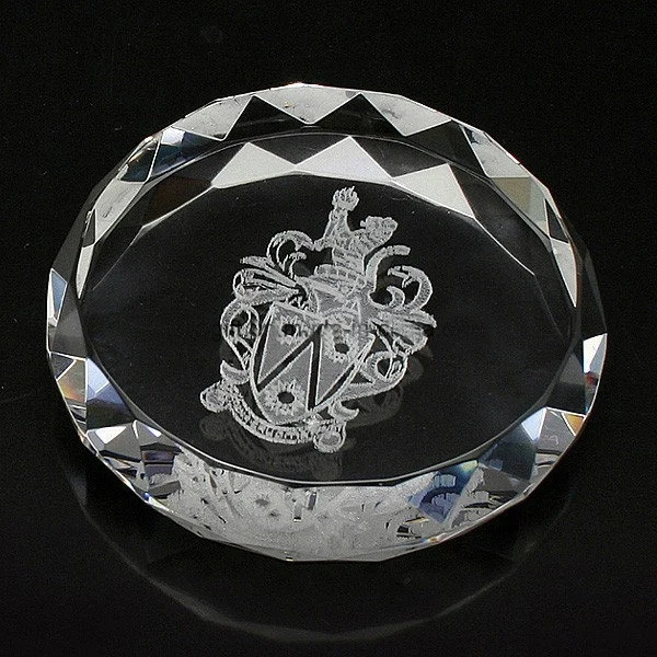 Cut Circle Crystal Customized Paperweight 1