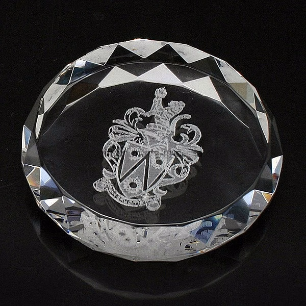 Cut Circle Crystal Customized Paperweight