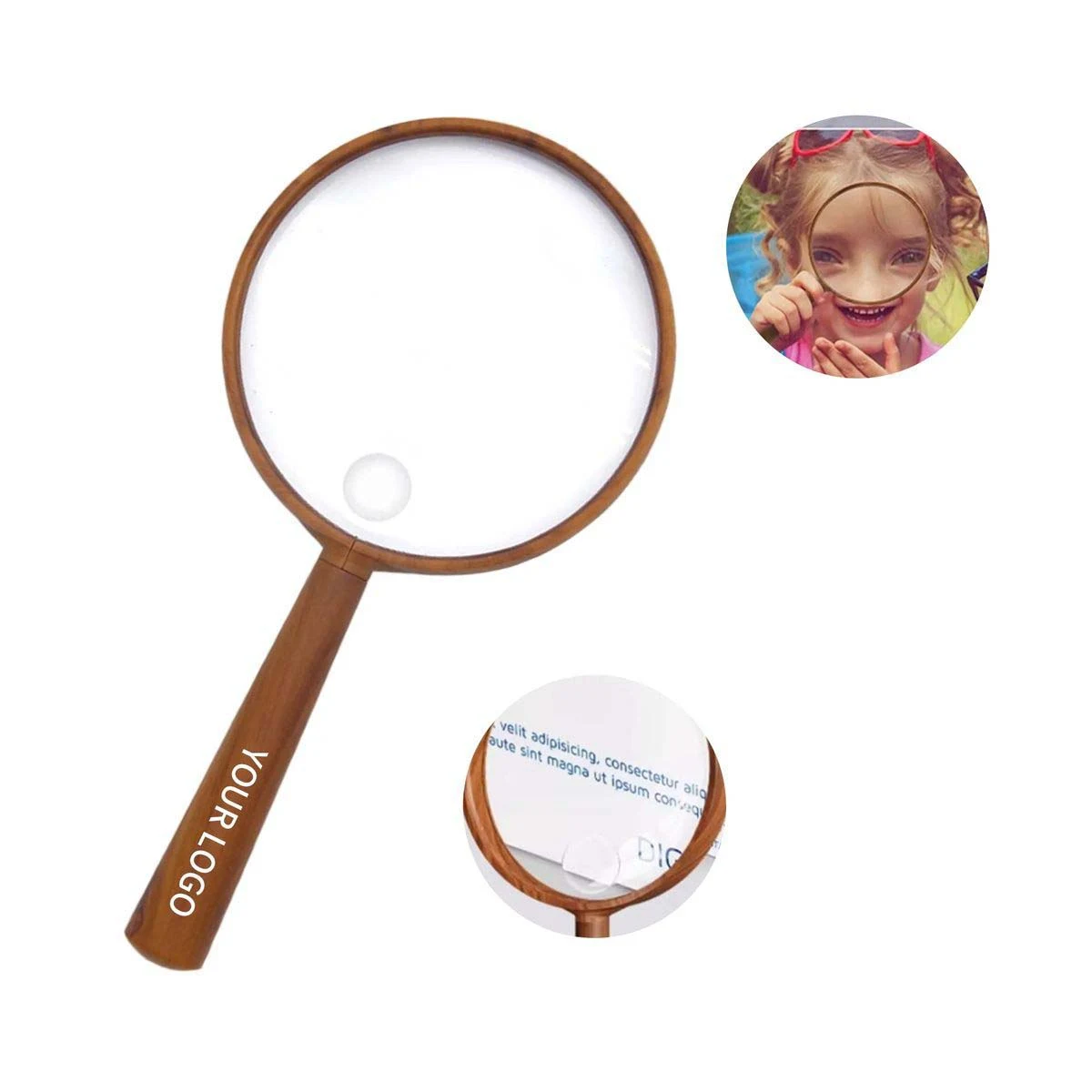 Double Layer Optical Glass Magnifier with Large View, custom ruler with logo imprint 1