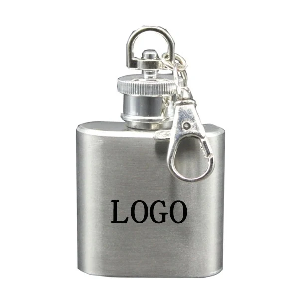 1 oz Stainless Steel Flask Keychain 1