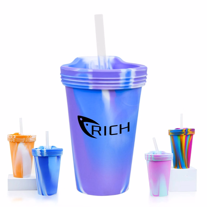 Silicone Cup With Lid And Straw