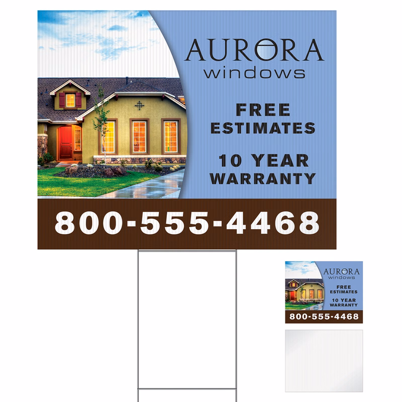 Large Corrugated Yard Sign - Full Color - 1 Side