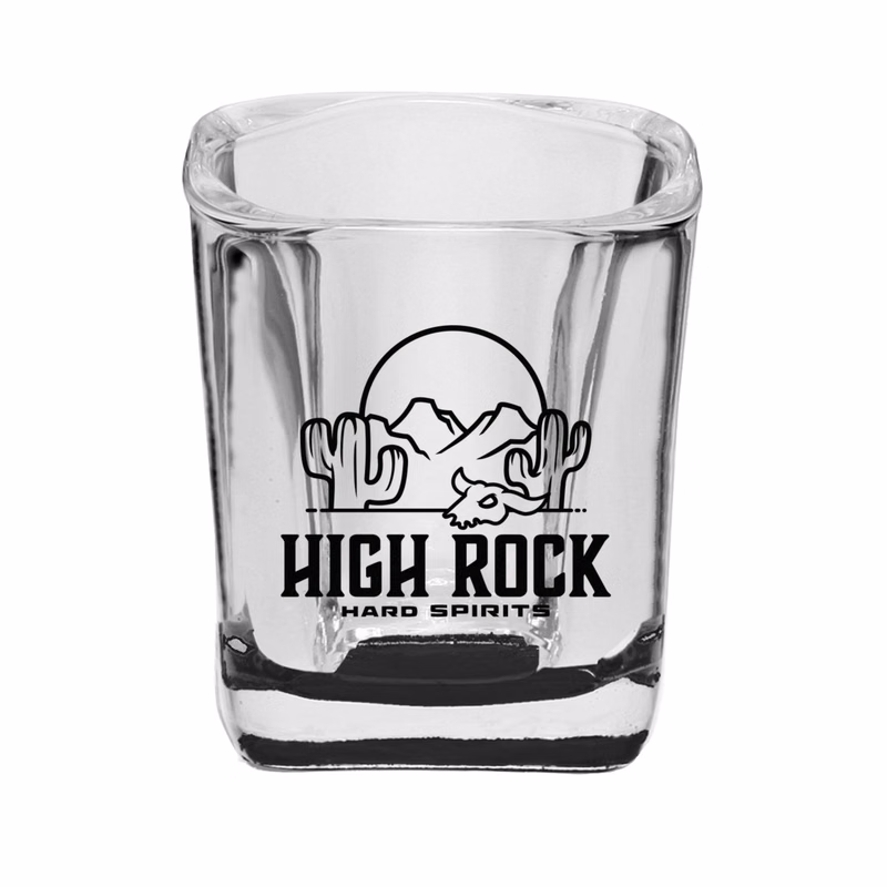 2 oz. Rounded Square Shot Glass (1 Color Imprint)