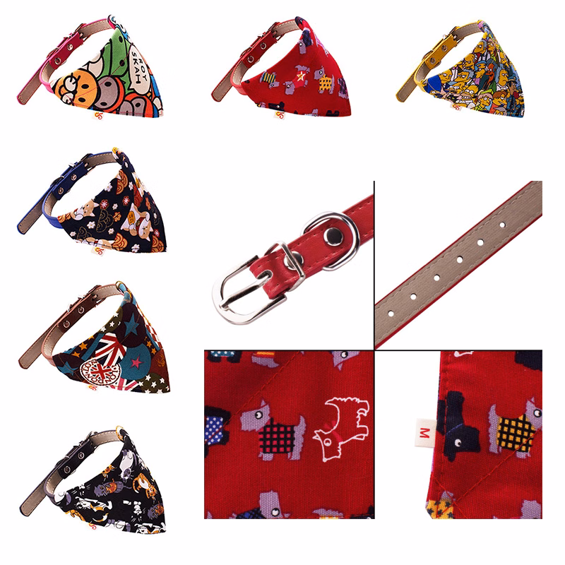 Canvas Pet Bandanna W/ PU Collars