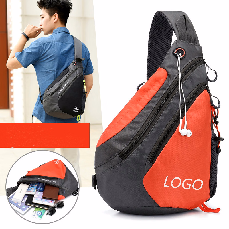 Sling Chest Shoulder Crossbody Bag w/USB Charging Port