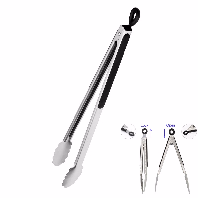 Locking Metal Food Tongs