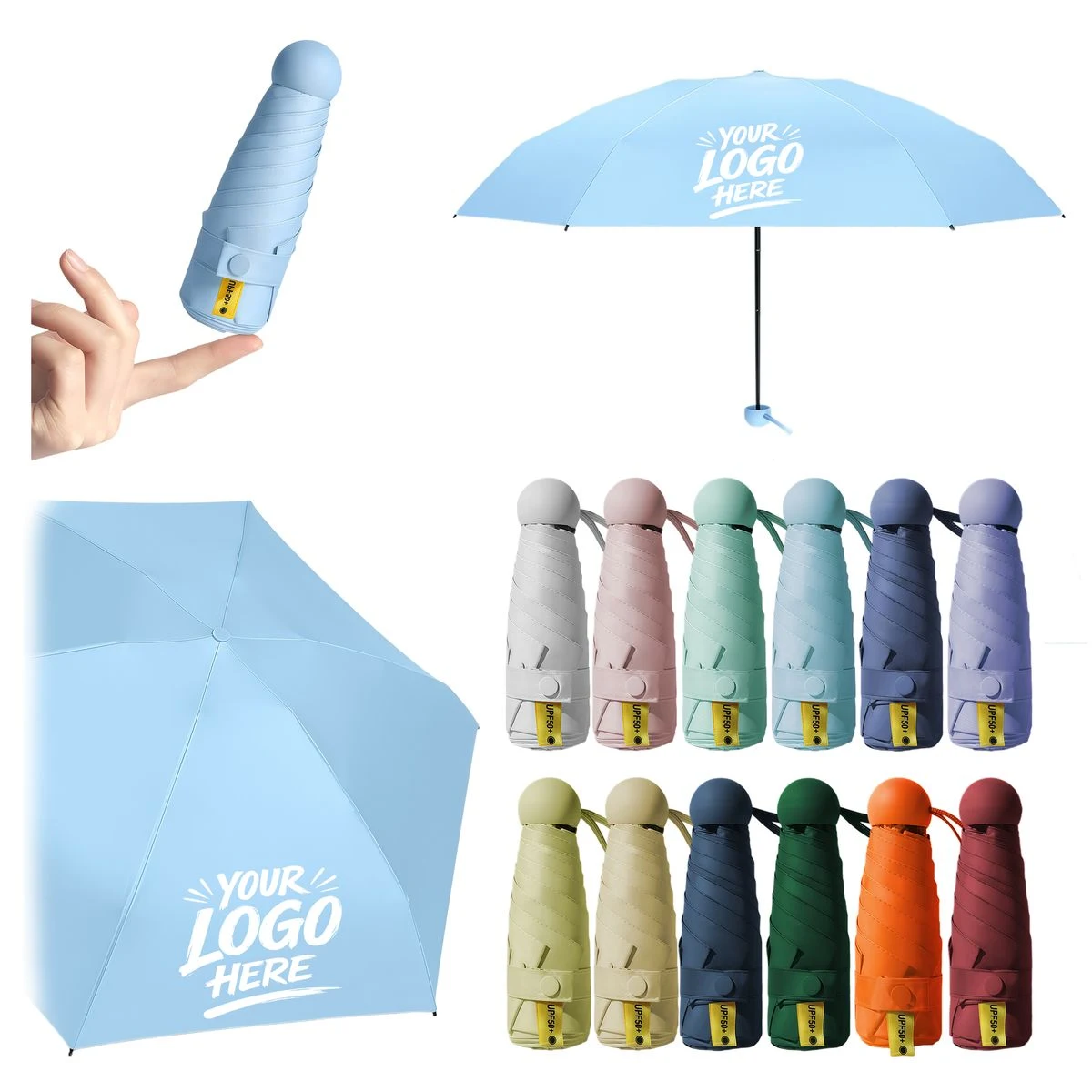 Mini Capsule Umbrella UV Protection Pocket Rain Parasol 1