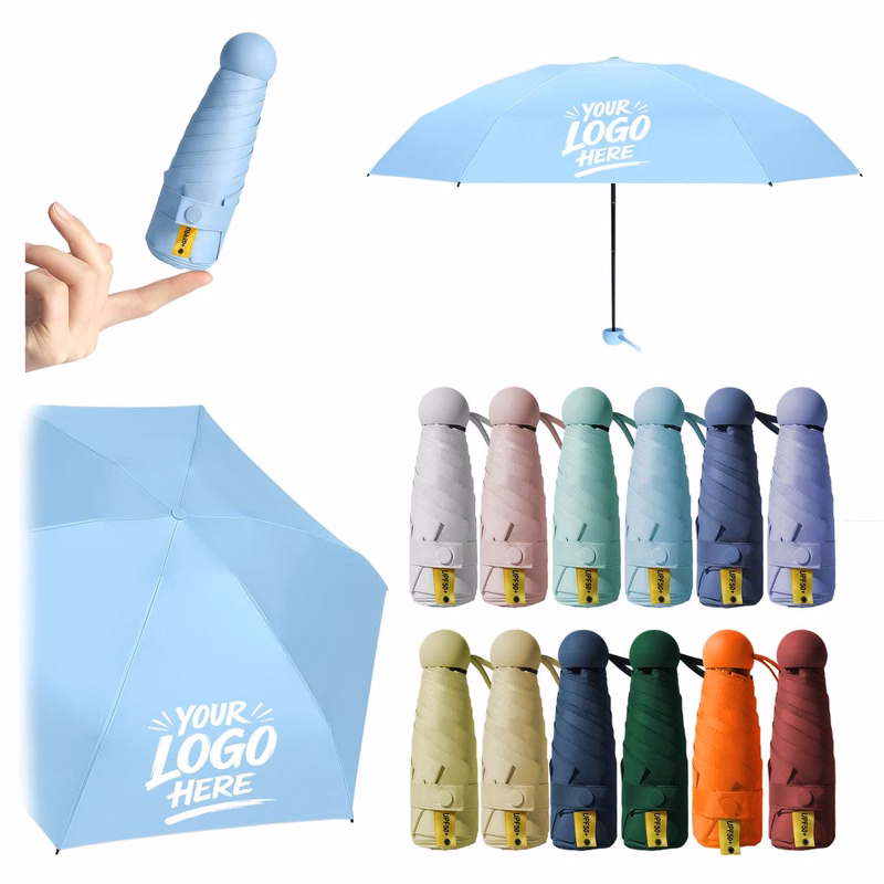 Mini Capsule Umbrella UV Protection Pocket Rain Parasol