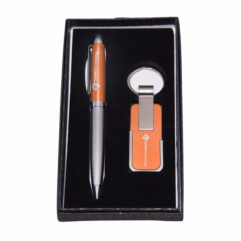 Twist-action Ballpoint Pen and Key Chain Gift Set