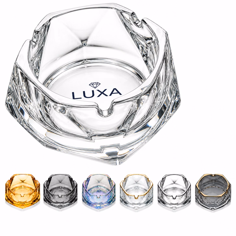 4.7" Diameter Diamond Glass Ashtray