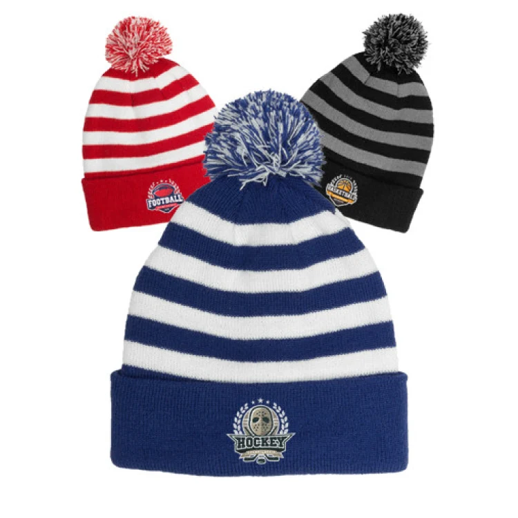 Two Tone Rib Knit Beanie 1