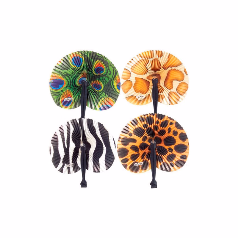Safari Folding Fans - Assorted