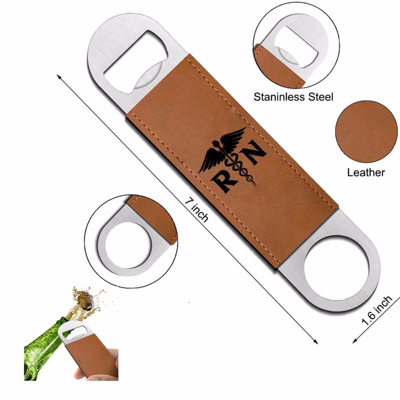 Leather Stainless Steel Beer Opener
