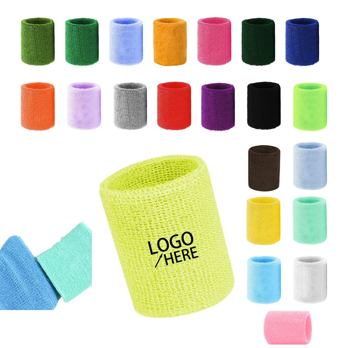 Athletic Wristbands with Polyester Fabric 1
