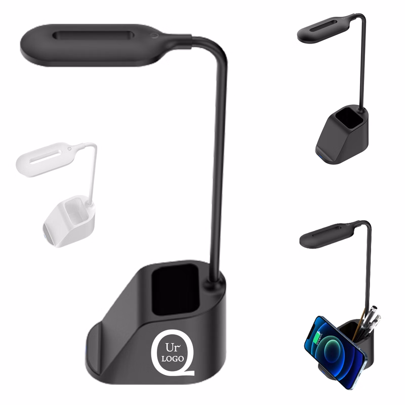 Desk Lamp Wireless Charger W/Pen Holder