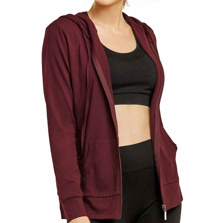 Women's Jersey Zip-Up Hoodie Jackets - XL Navy