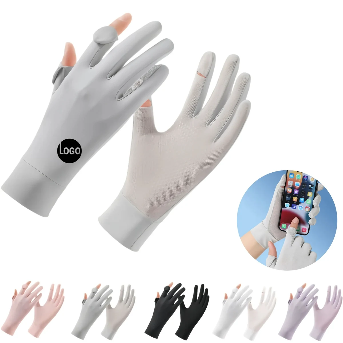 Cooling UPF50 Fingerless Ice Silk Gloves For Outdoor Driving 1