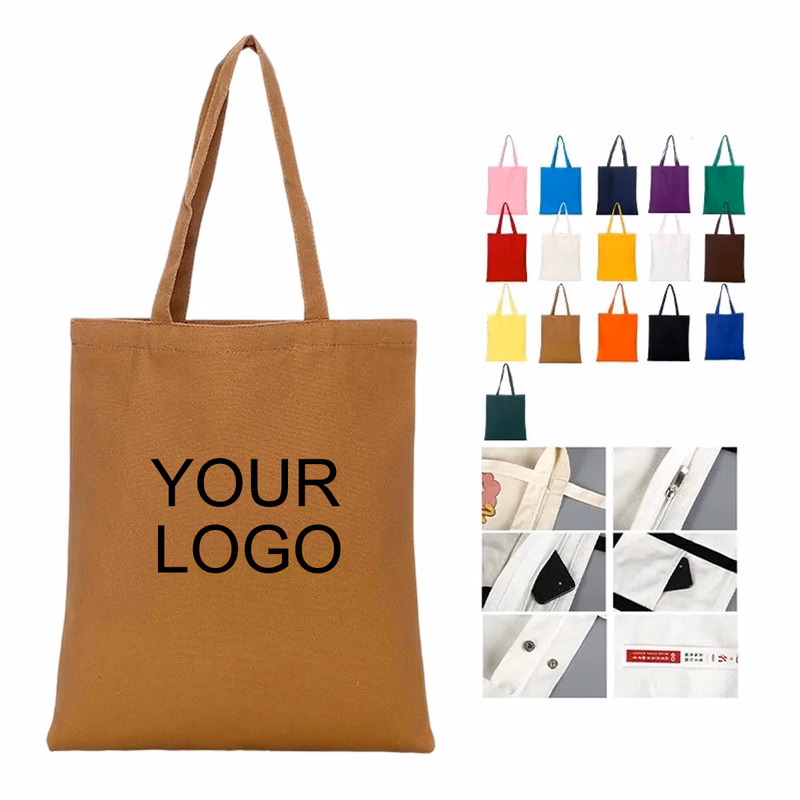 10oz Polyester Cotton Tote Bag 16.54" x 13.78" with Lock Stitching