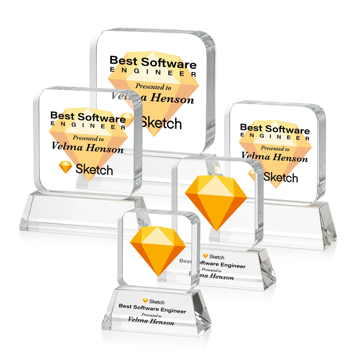 Flamborough VividPrint™ Award on Base - Clear 1