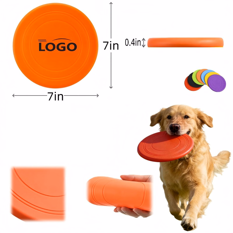 7" Rubber Customized Pet Flying Disc Saucers