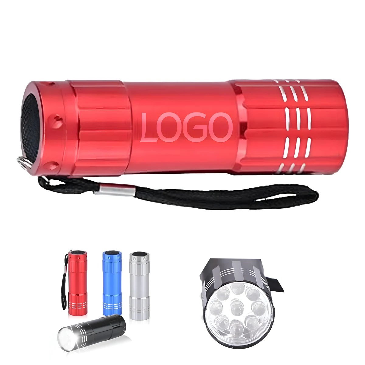 9LED Metal Flashlight Keychain 1