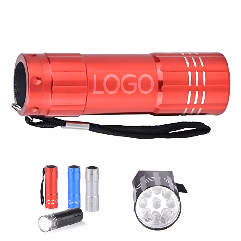 9LED Metal Flashlight Keychain