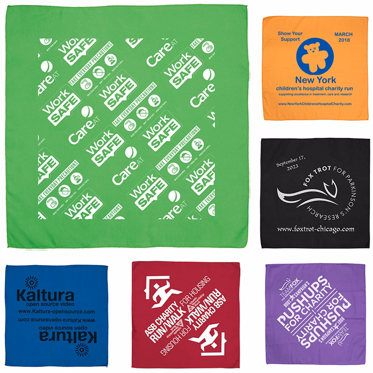 "THE AURORA BANDANA" Headband and Neck Wear Silkscreen - Domestic Production - 22" x 22"