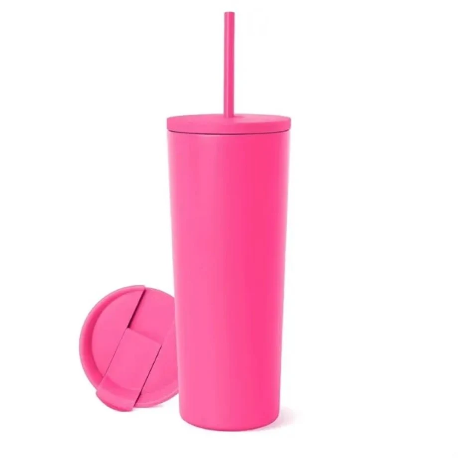24oz Insulated Stainless Steel Travel Mug with Two Lids 1
