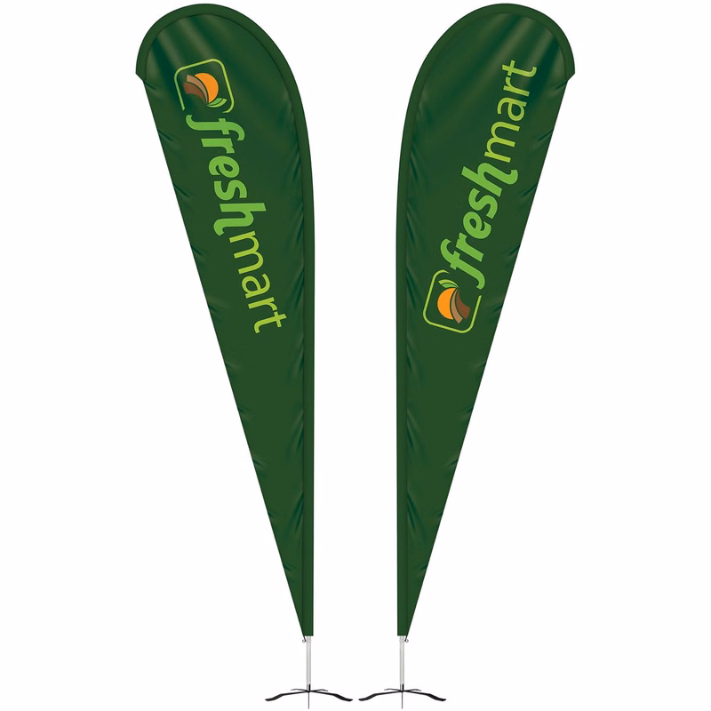 15' Double Sided Teardrop Banner w/ Premium Hardware & Cross Base