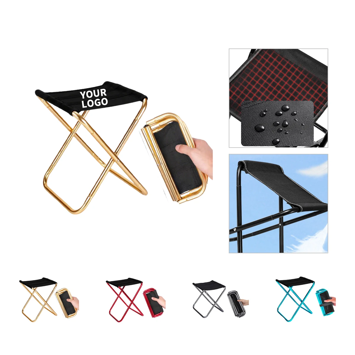 Portable Folding Camping Stool With Oxford Seat 1