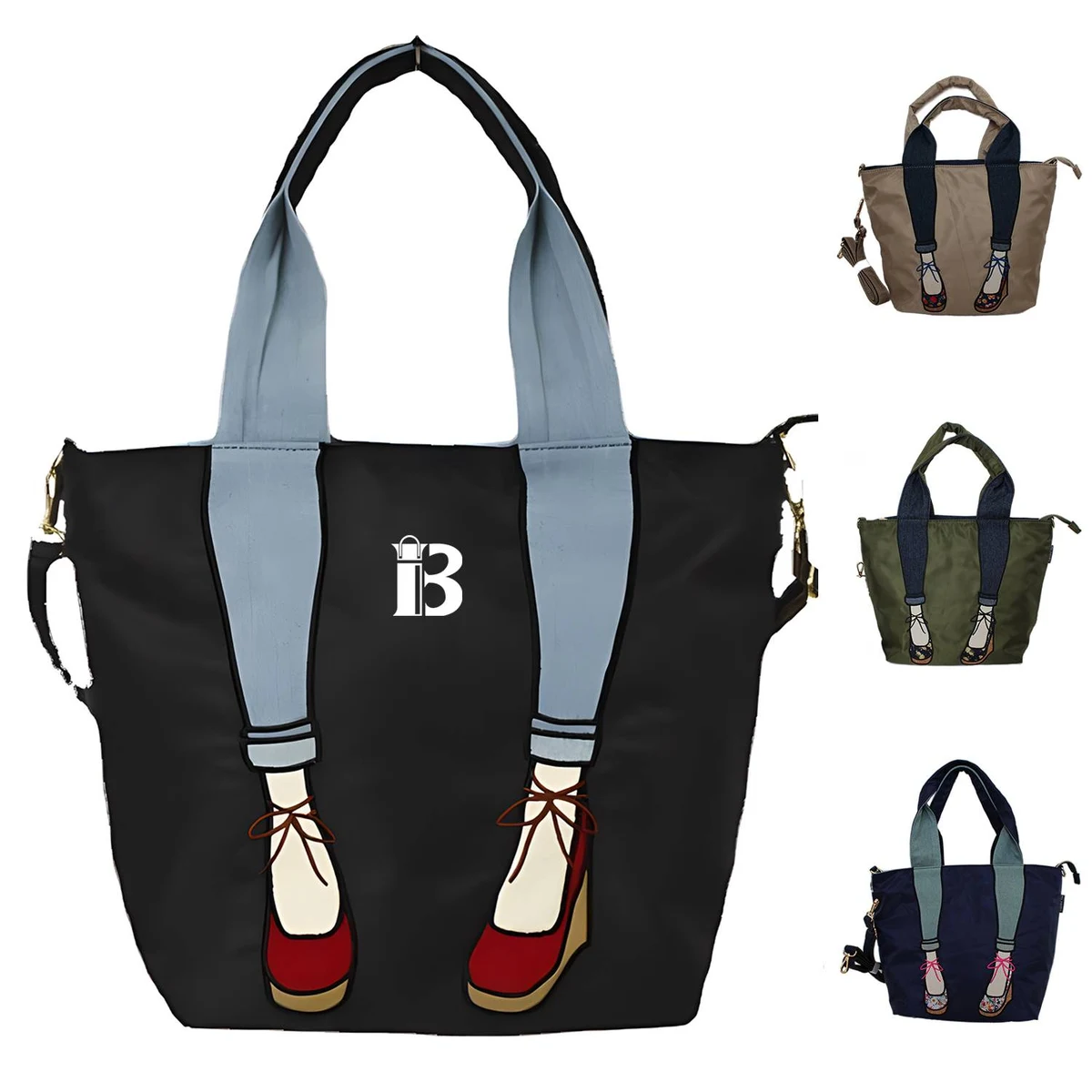 Nylon handbag creative high heels tote bag for women, custom tote bag with logo imprint 1