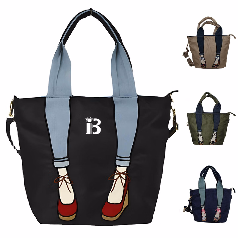 Nylon handbag creative high heels tote bag for women