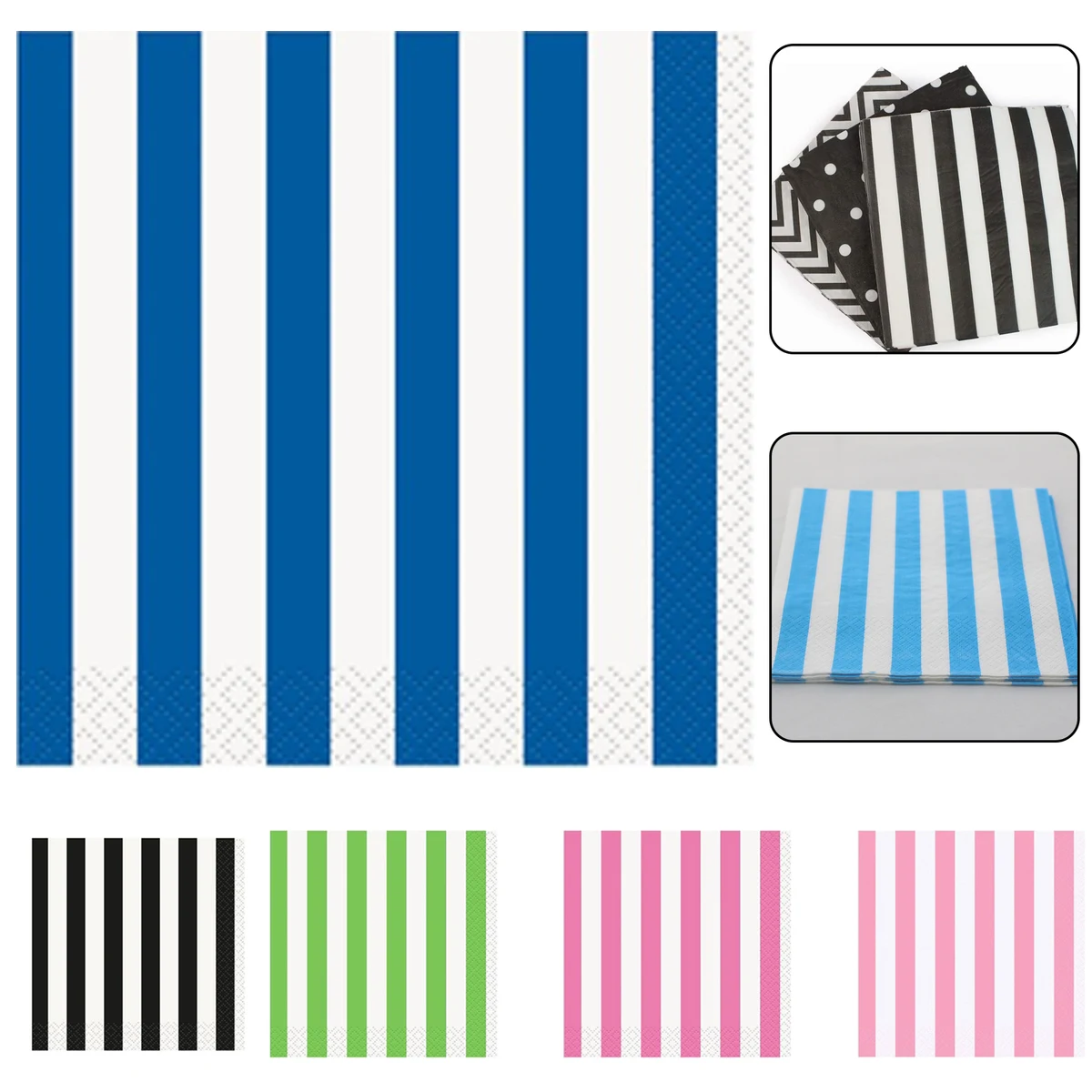 Striped Paper Beverage Napkins 1