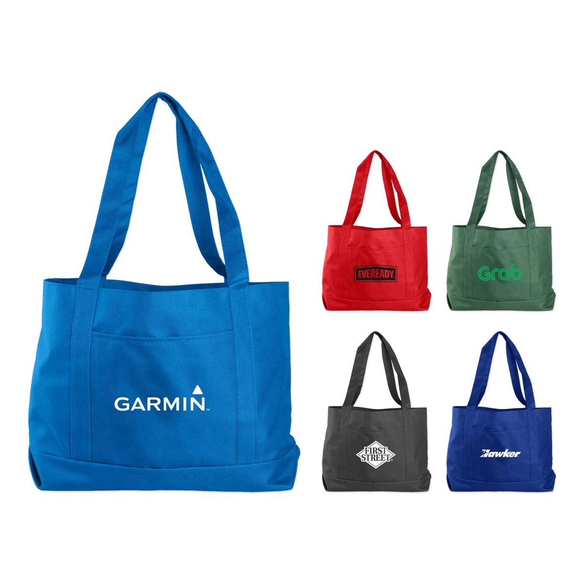 Solid Color Tote Bag 600D Polyester, custom tote bag with logo imprint 1