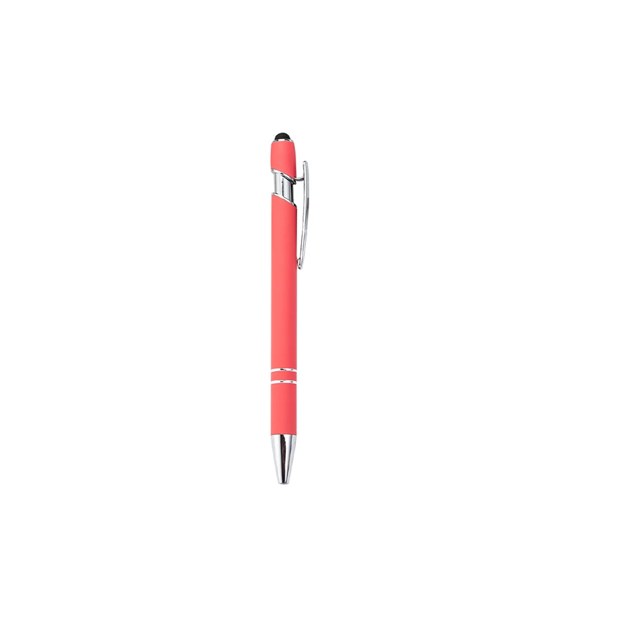 Aluminum Stylus Pen With Rubberized Finish And Plunger Action 1