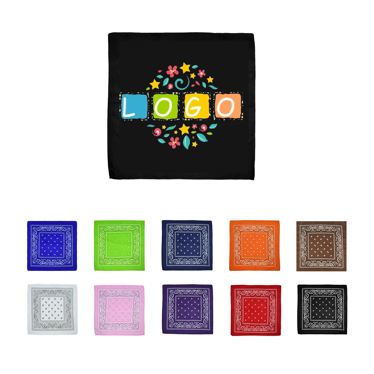 21.6-inch Polyester Square Scarf Silk Scarf 1