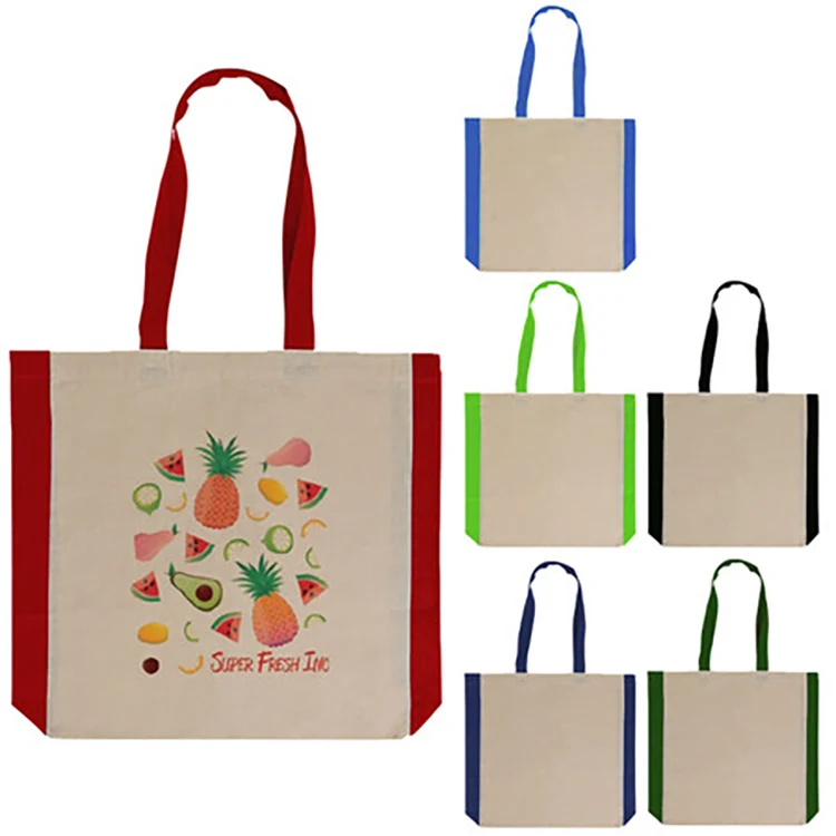 Side Color Cotton Tote 1