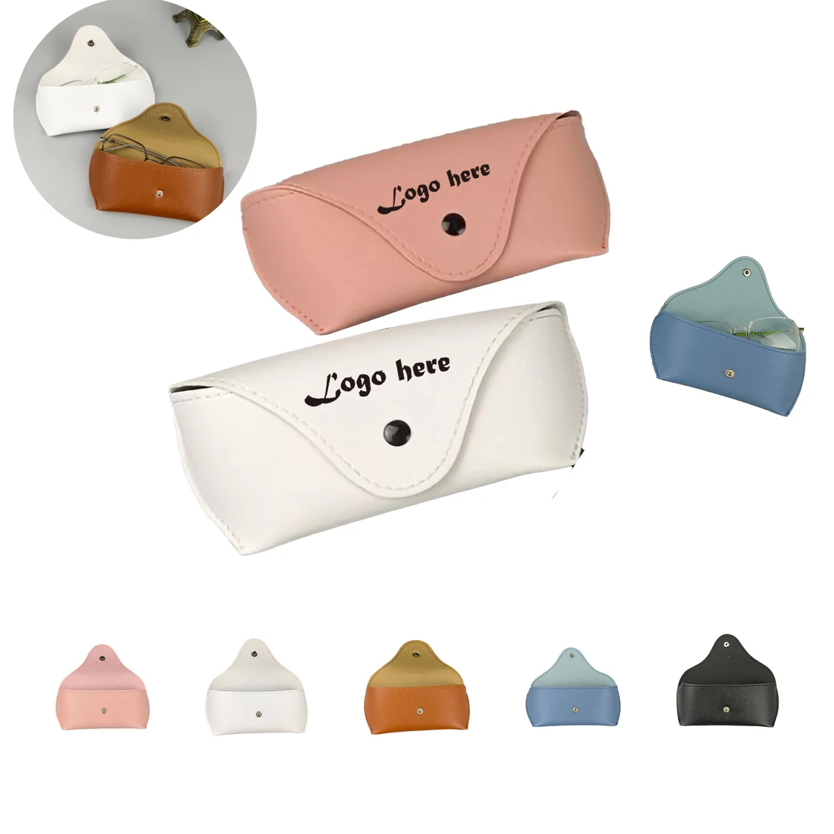MOQ50 PU Leather Portable Durable Soft Slim Glasses Case 1