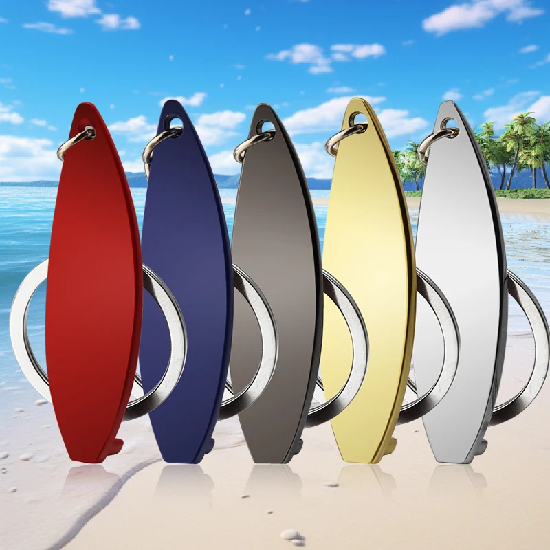 Surfboard Shaped Metal Bottle Opener with Keychain 1