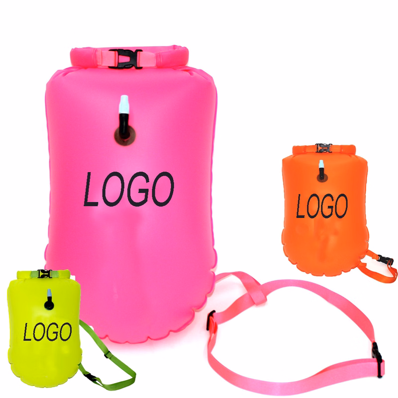 Inflatable Floating Swim Buoy and Waterproof Dry Bag