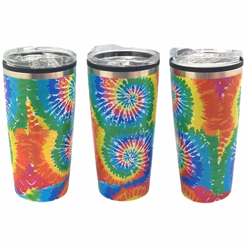 Tie Dye 20oz SS Double Wall Metal Outside with Plastic Liner