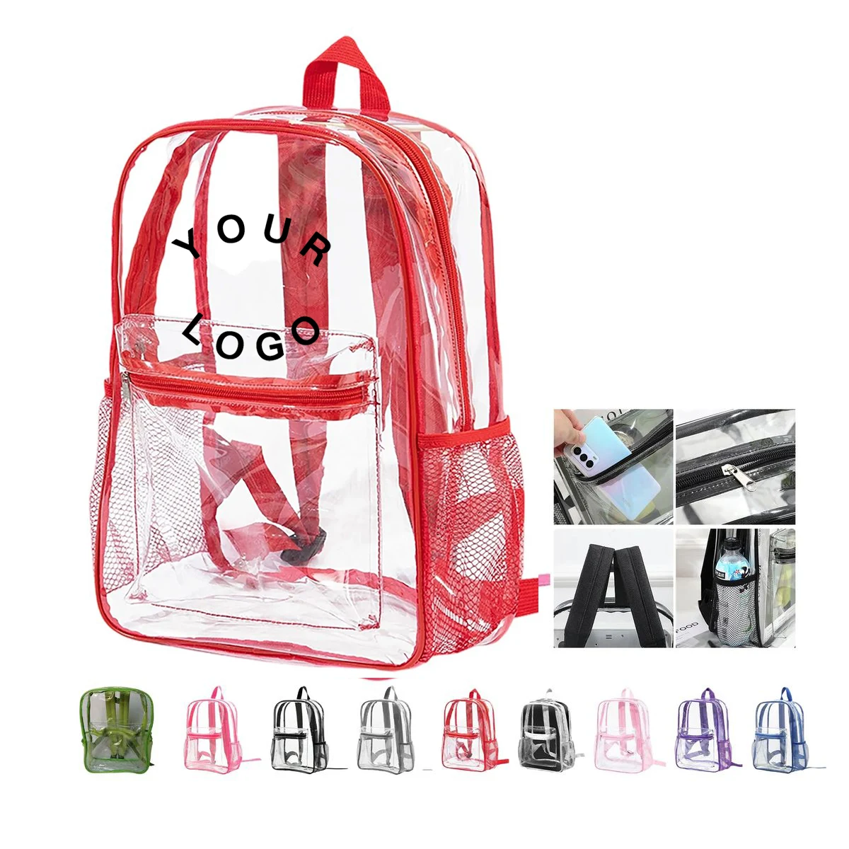 PVC Clear Backpack Waterproof Security 1