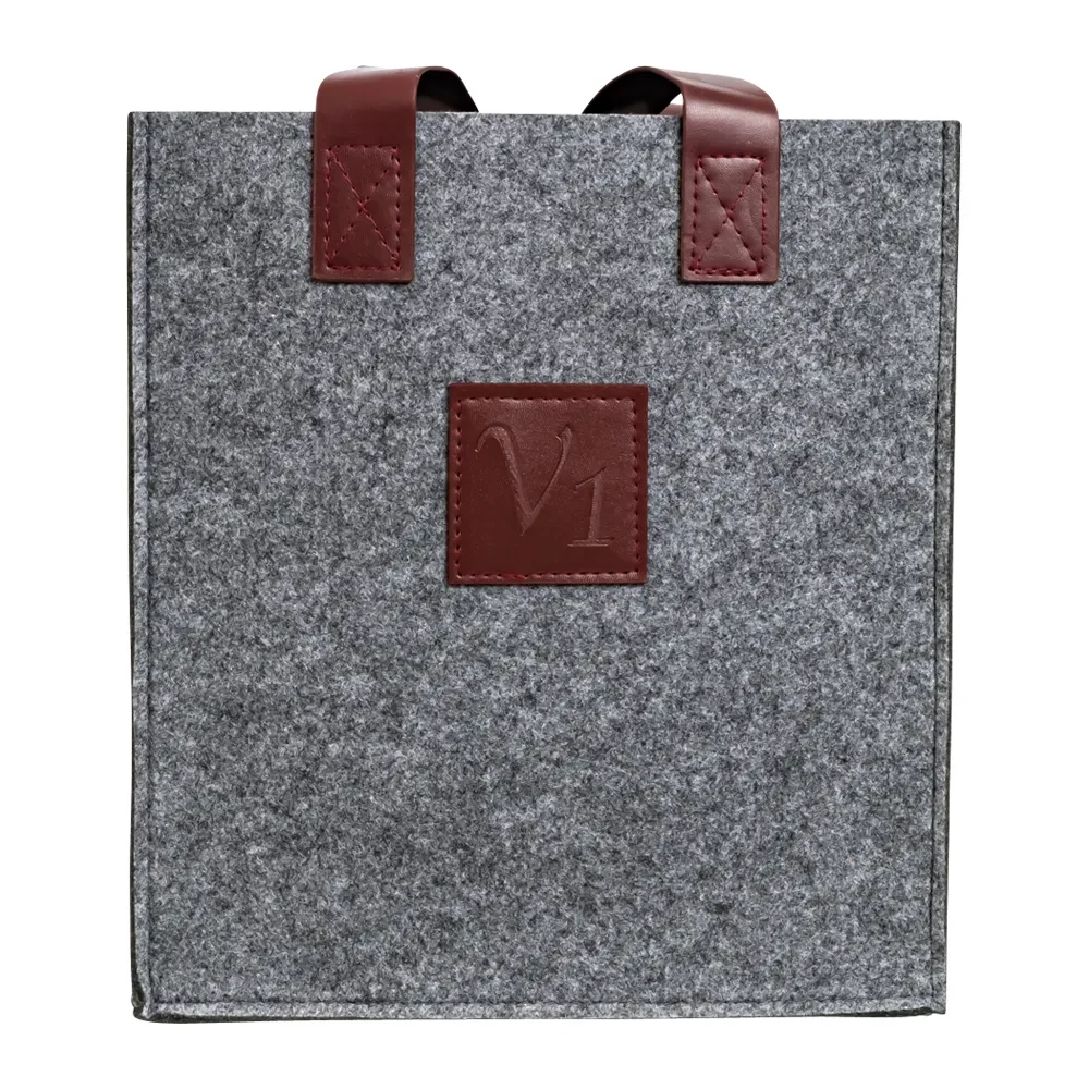 3-Bottle Felt Wine Tote 1